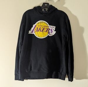 Fanatics Distressed Black and Purple Los Angeles Lakers Sweater